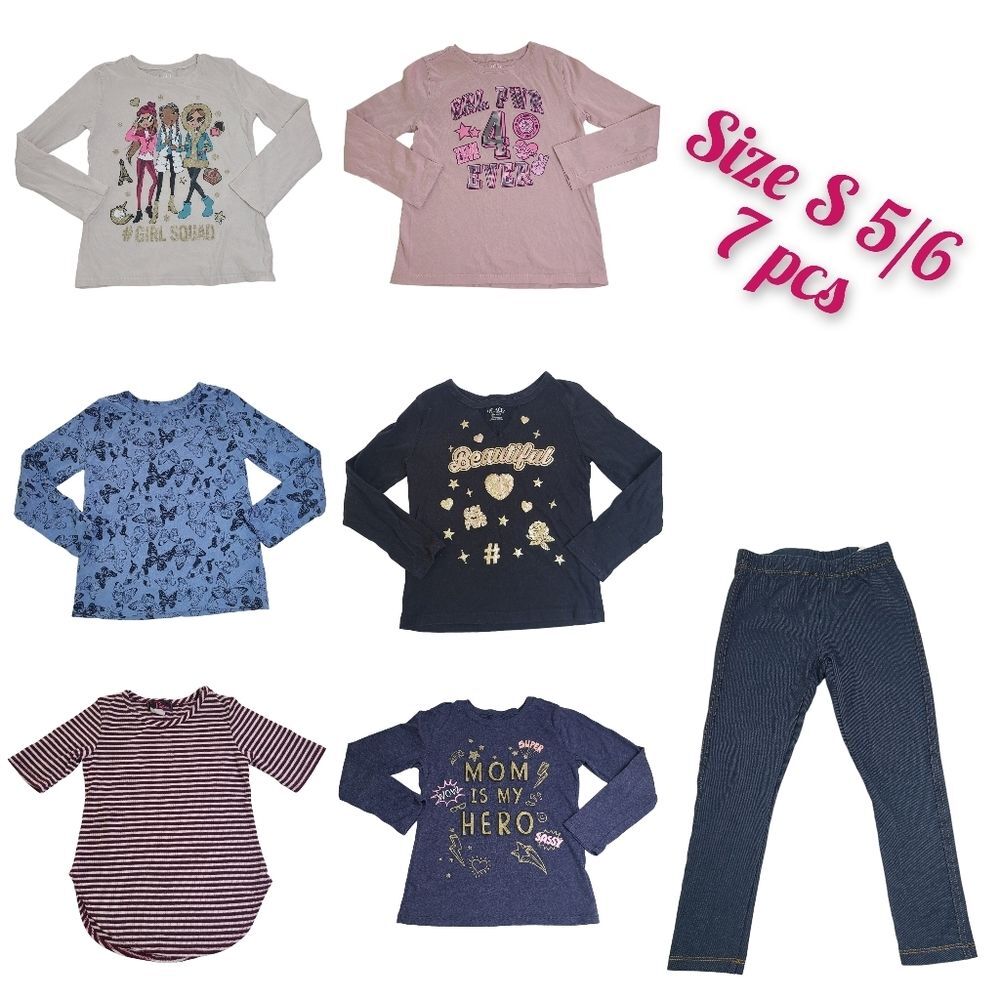Childrens Place P Inc Kids Long Sleeve Tops Legging 7 pcs Bundle Size 5 / 6